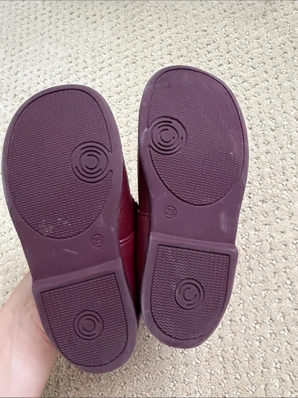 Toddler Burgundy Mary Jane School Shoes with Buckle